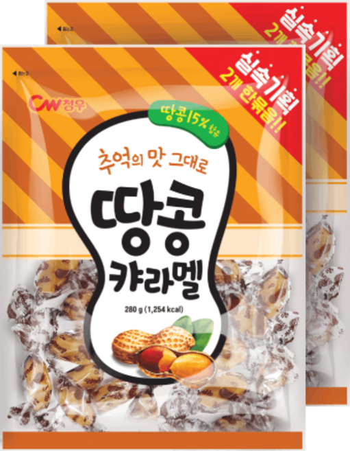 청우식품 땅콩 캬라멜, 280g, 2개