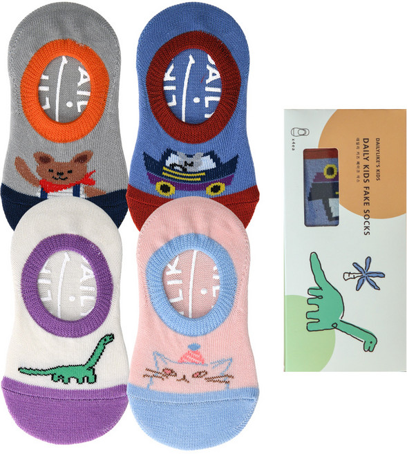 데일리라이크 키즈 페이크 삭스 4족 세트 01