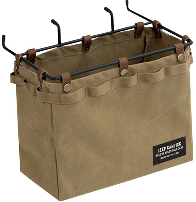 KEEP 캠핑 거치식 테이블 사이드 캔버스 수납 가방, 탄, 1단