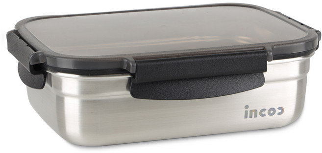 인콕 스텐콕 블랙 밀폐용기 직사각 7호 1500ml, 1개, 단품