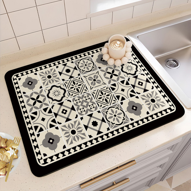 블루버킷 고급 규조토 식기 매트 30 x 40 cm, D타입, 1개, 1단