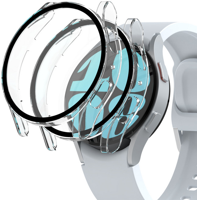 누아트 변색없는 갤럭시 워치 풀커버 하드케이스 2p, 투명+투명, 1세트