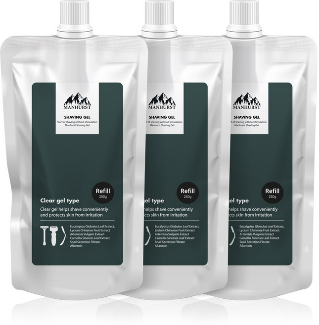 맨허스트 쉐이빙젤 리필, 250g, 3개