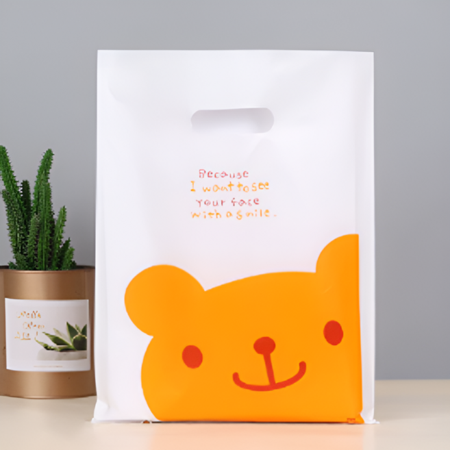 마미루 귀여운 포인트 선물 포장 비닐쇼핑백 디자인 02, 혼합색상, 50개