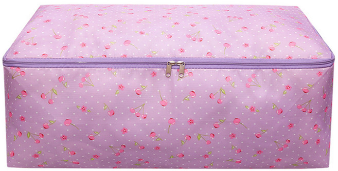 마켓에이 깔끔 방수 손잡이 이불 정리함, 퍼플체리, 1개