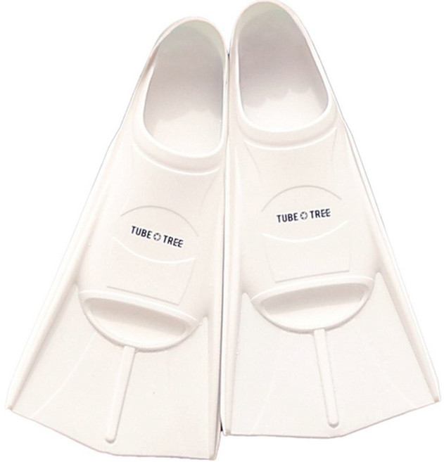 TUBE TREE 浮潛短蛙鞋 + 網袋套組, 白色