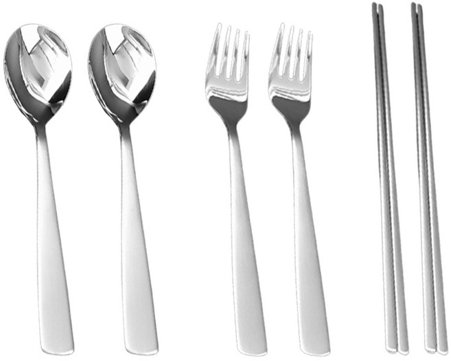 윌리브 모노 아동 커트러리 세트, 숟가락 2p + 포크 2p + 젓가락 2p, 1세트