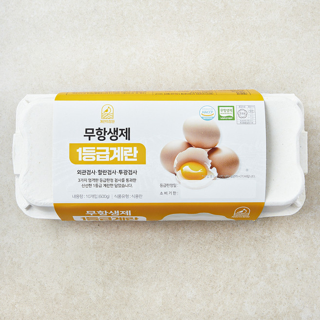 계란의정원 무항생제 1등급 계란, 10구, 1개