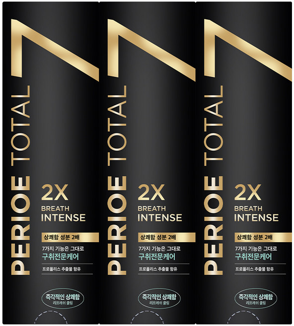 페리오 토탈7 인텐스 치약 리프레쉬 쿨링, 120g, 3개