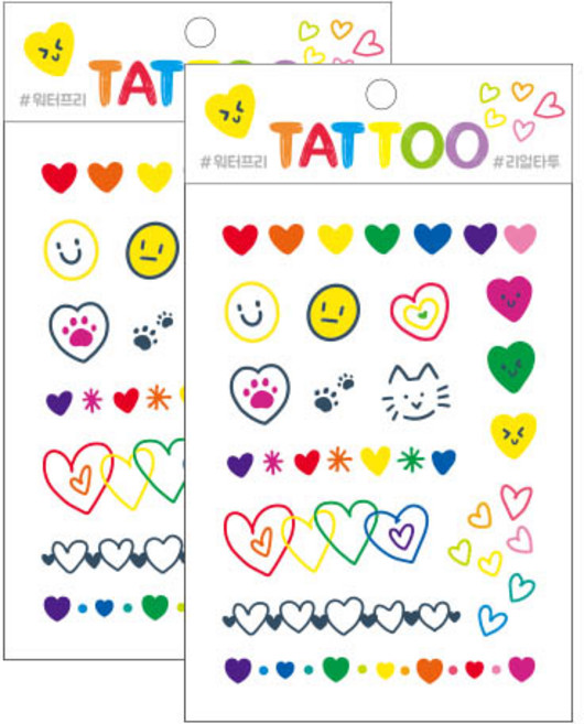 쁘띠팬시 쁘띠타투 스티커 TS018, 하트, 2개