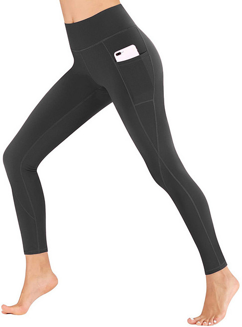 Elsso 女款提臀高腰瑜珈健身皮拉提斯手機口袋內搭褲