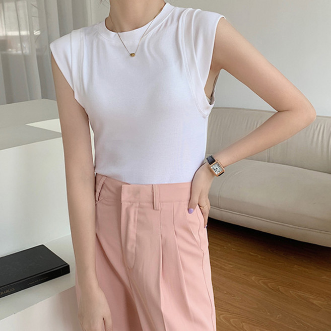 루나걸 여성용 버리시이 캡소매 슬림핏 베이직 티셔츠 L26SMT030605