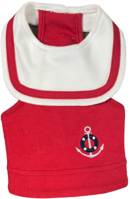 까니쉬 강아지 마린 홀터넥 크롭 나시, 레드, 1개