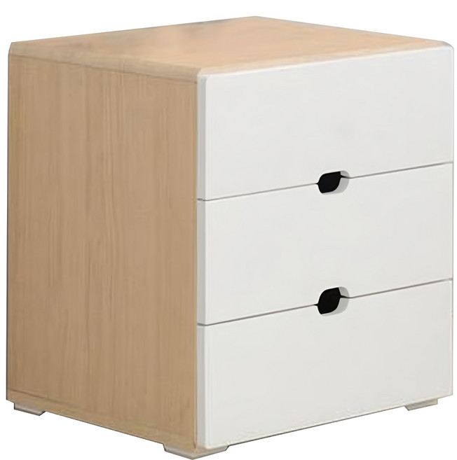 JD FURNITURE 羅米三抽床頭櫃, 楓木白色, 3層