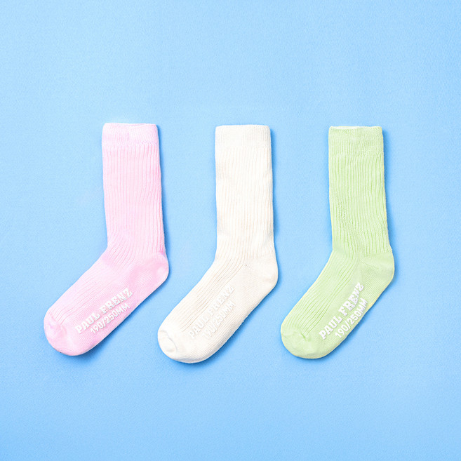 폴프랜즈 원사이즈 무지 양말 3켤레 세트