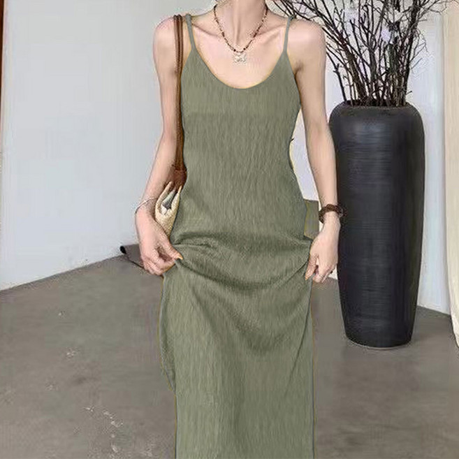 모이르벨라 슬림 라인 나시 롱 원피스 O263-0115