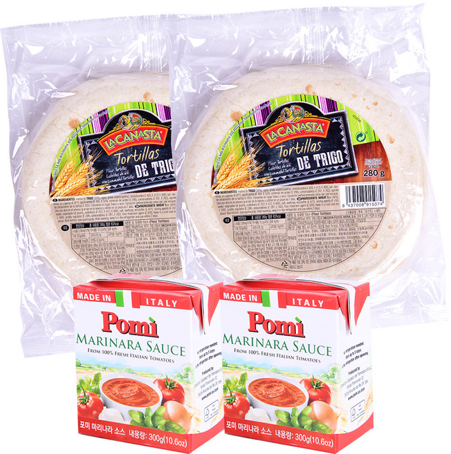 라카나스타 밀또띠야 280g x 2p + 포미 마리나라 소스 300g x 2p, 1세트