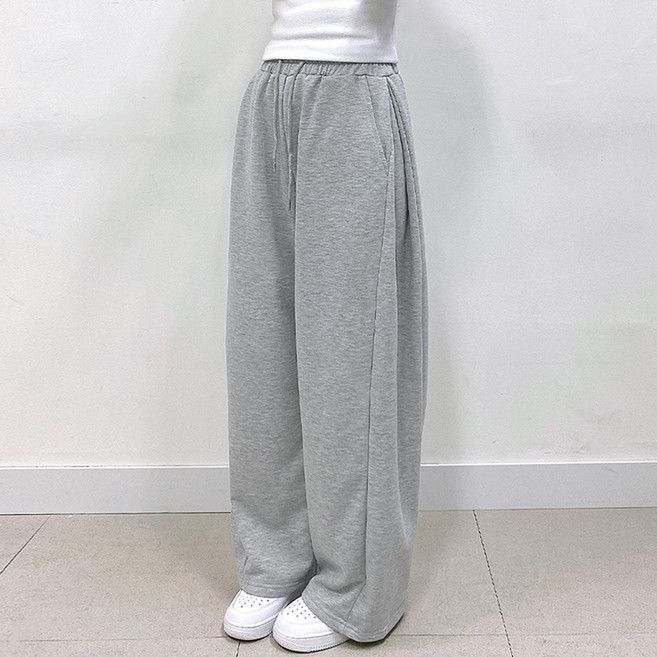 젤루나 여성용 롱/숏 기장 옆핀턱 와이드 면 트레이닝 밴딩 바지 BT-16