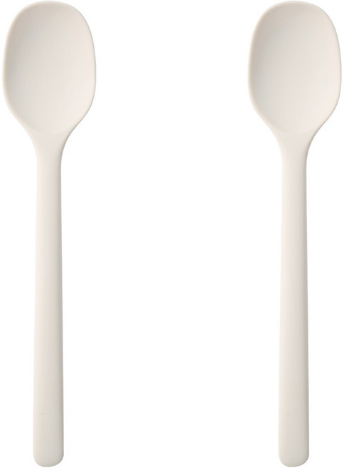 이지실리 스퀘어 실리콘 어린이 디저트 스푼, 화이트, 2개