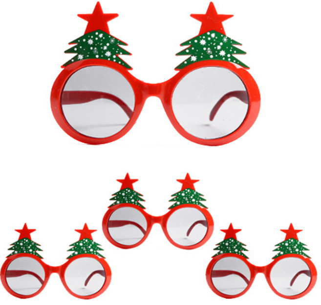 파티해 크리스마스 트리안경, 레드, 4개