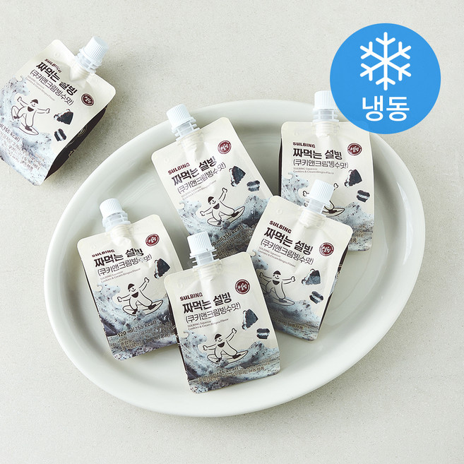 설빙 짜먹는 쿠키 앤 크림 빙수맛 아이스크림 (냉동), 6개, 1개입, 120ml