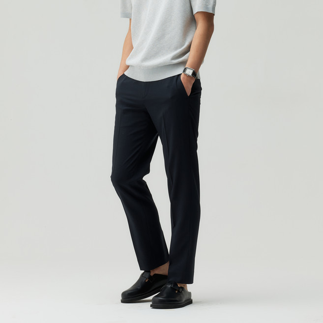 마인드브릿지 남성용 냉감 통기성 쿨 테이퍼드 조직변형 강연밴딩팬츠 MZPT3112