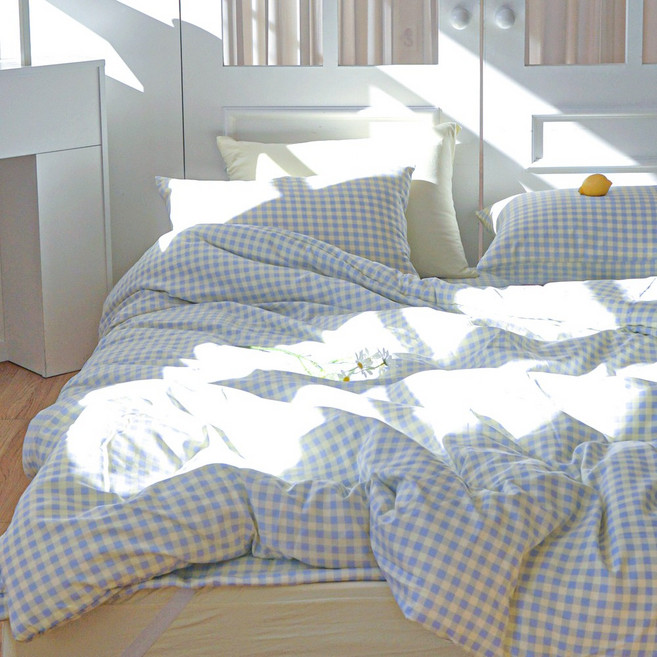 루시드슬립 드림체크 먼지없는 사계절 무봉제 차렵이불 세트