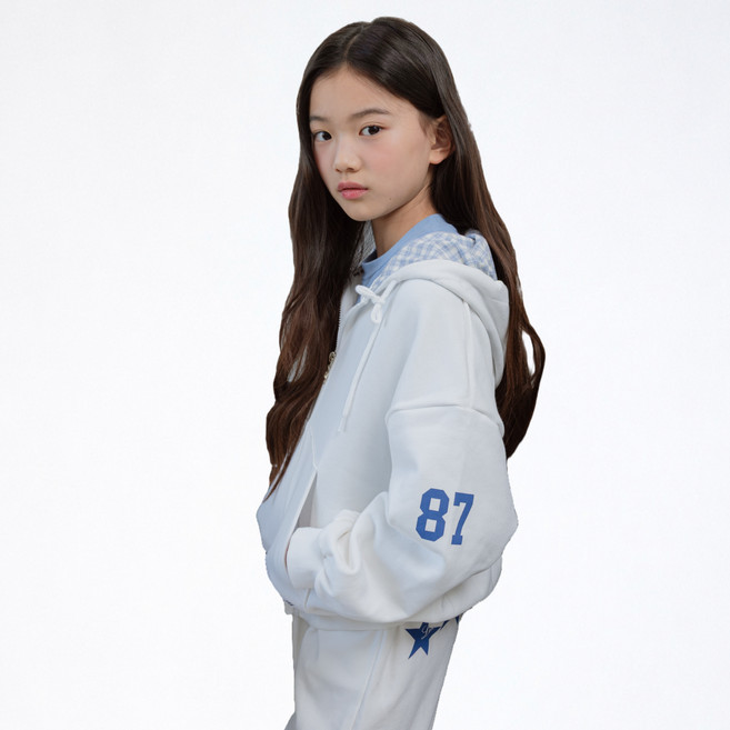 에스엠투 체크 후드집업