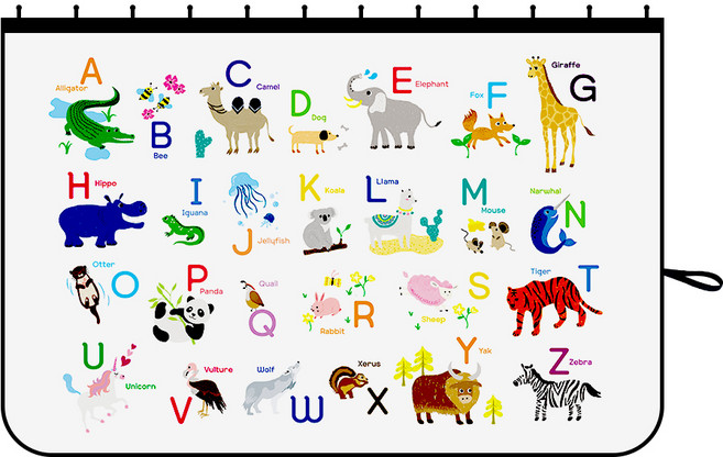 바니바니 차량용 레일형 햇빛가리개, 4 ABC, 1개