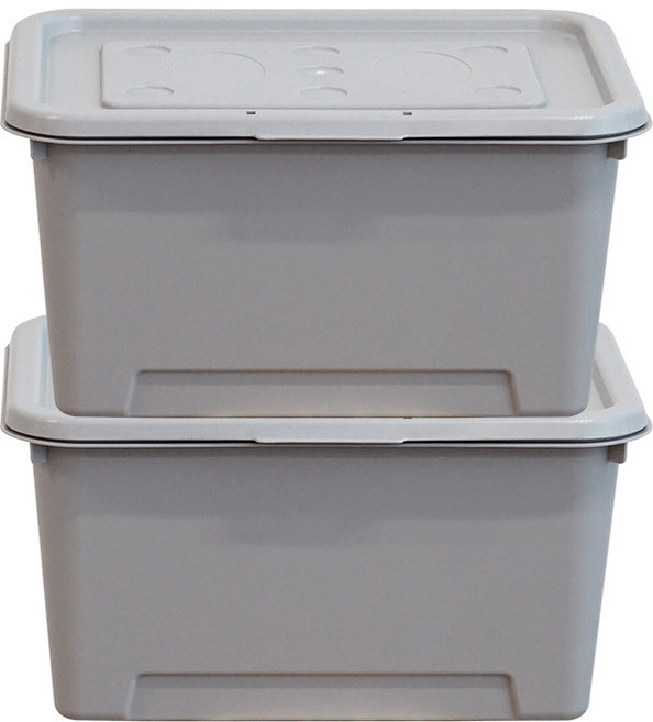 보노하우스 탑백 리빙박스, 그레이, 2개