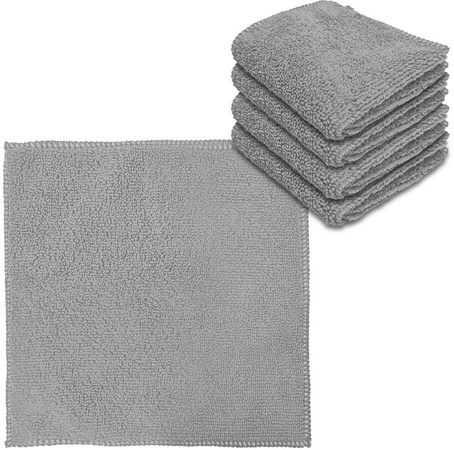 월드크린 다목적 청소용 극세사 손걸레 소형 20 x 20 cm, 그레이, 5개