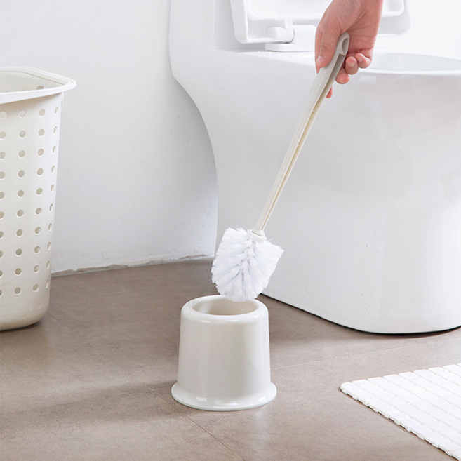 올릭 스탠드형 원형통 변기솔 세트, 연그레이, 1세트