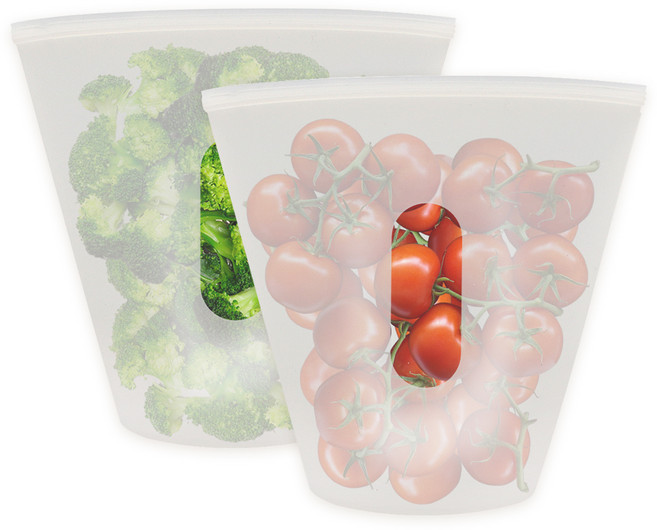 유하우스 스탠딩 실리콘 지퍼백 710ml, 중(M), 1개, 2개