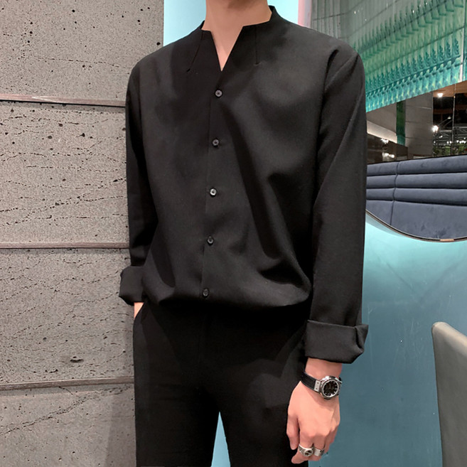 男士 DM 無領極簡襯衫