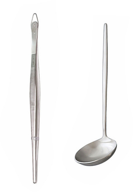 테이블아트 아벨라 미니 국자 + 요리 핀셋 세트, 무광실버, 1개