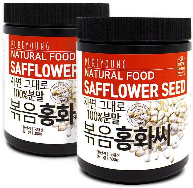 퓨어영 볶은 홍화씨 가루, 2개, 300g