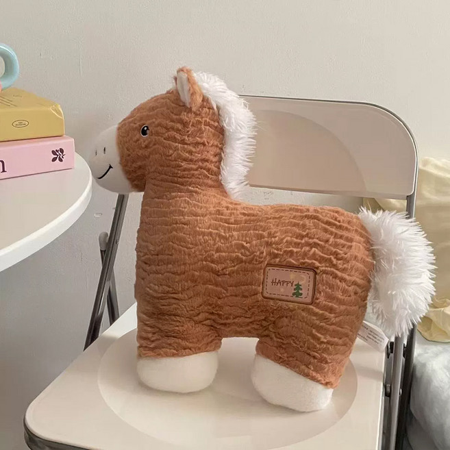 ARTJOY 柔軟針織小馬馬抱枕, 棕色