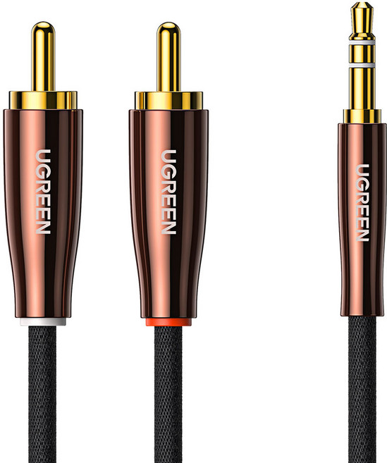 유그린 프리미엄 3.5mm 스테레오 to 2 RCA 케이블 1m, 1개