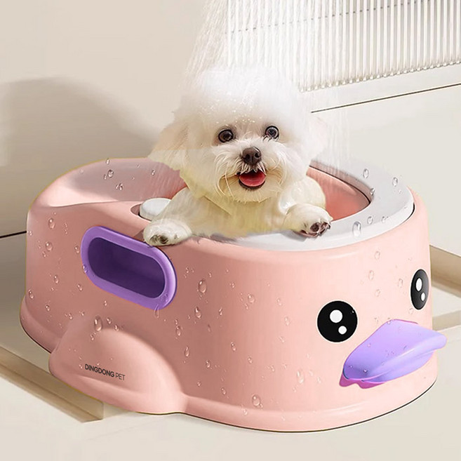 딩동펫 반려동물 오리 스파 욕조, 핑크, 1개