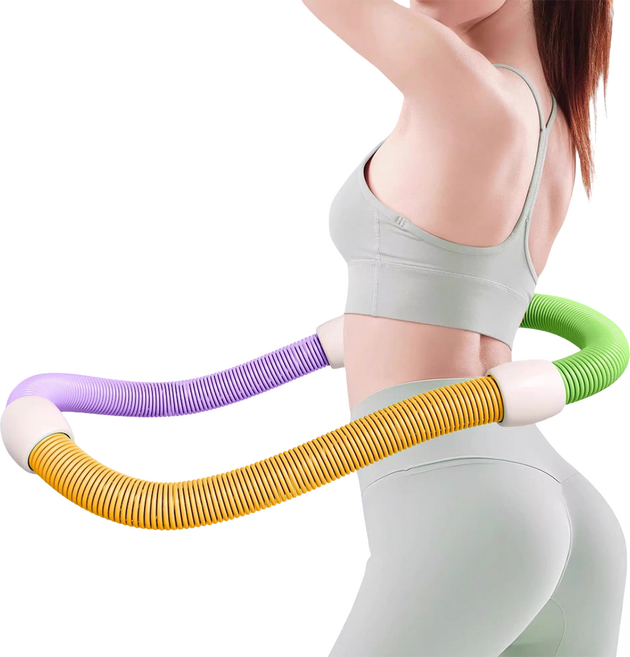 KHOHIMO 高彈性柔軟可折疊彈簧全身運動呼拉圈 5W0720, 1個, 粉彩色, 1kg