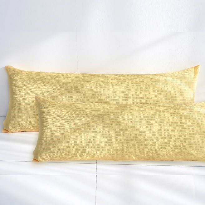 스코홈 냉감 시어서커 긴 베개커버 2p, 심쿵옐로우