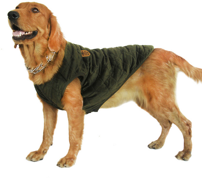 펫보스 중대형견 누빔 조끼, 카키, 1개