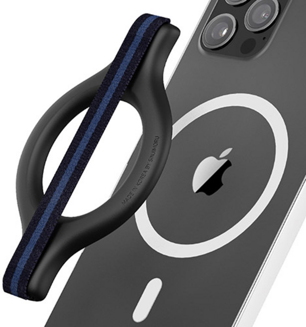 신지모루 M 미니그립 맥세이프 호환 휴대폰 핑거 스트랩, 네이비블루, 1개