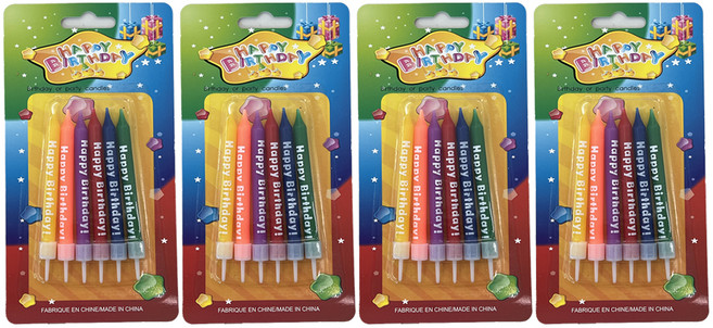 미미파티 생일 파티 케이크 초 캔들, 무지개, 4세트