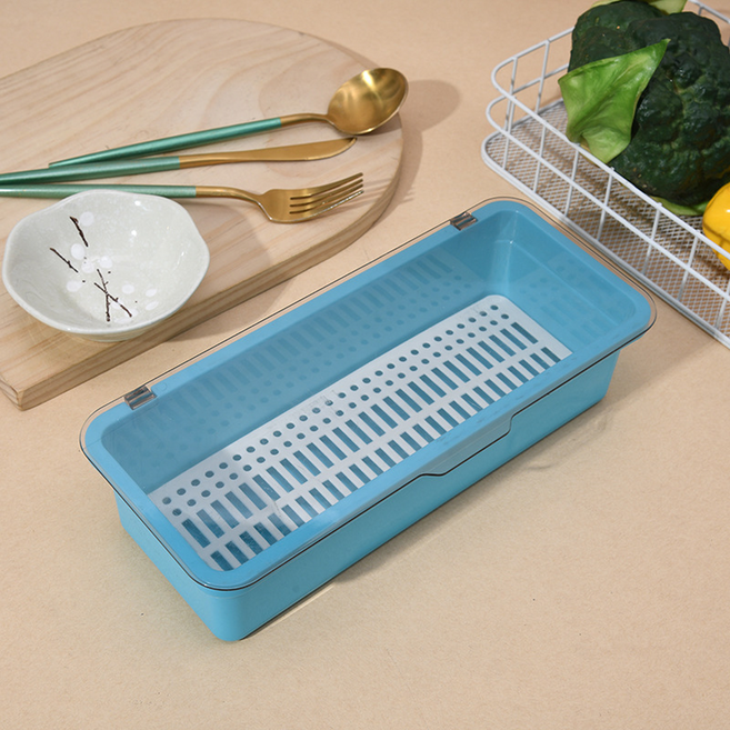 KOVIRA 정리편한 수저통 27 x 11.5 cm, 블루, 1개