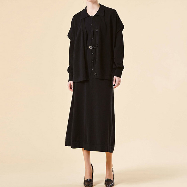 퀸이즈 데일리 카라니트 원피스 + 베스트 세트