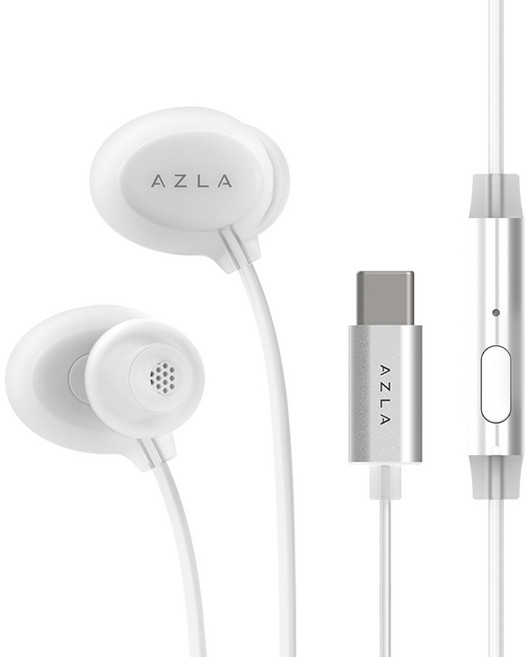 아즈라 풀실리콘 고음질 C타입 유선 이어폰 ASE-600 실버