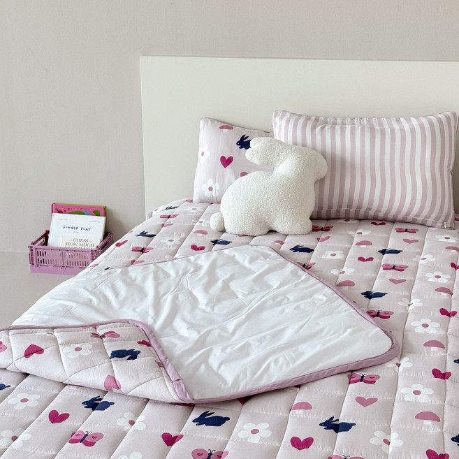 프랑브아즈 유아용 로미 모달 고정밴딩 누빔 방수패드, 핑크, 1개