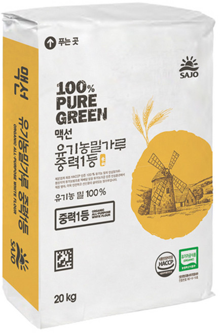 MCSUN 유기농 밀가루 중력1등, 20kg, 1개