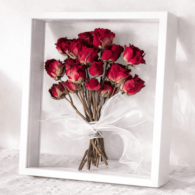 테리보 DIY 드라이플라워 양면 투명 액자, 1개, 흰색